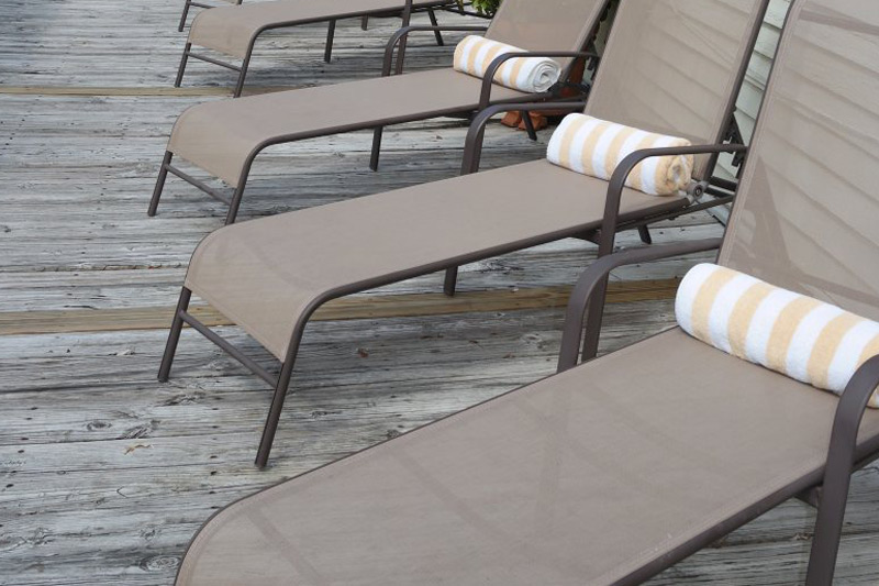 Outdoor relaxation area at Heron House Court